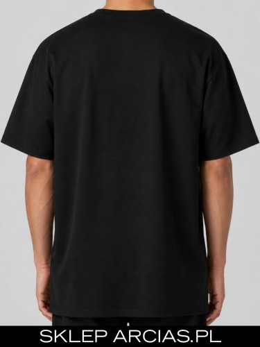 Czarny T-shirt ARCIAS 205 gsm z minimalistycznym nadrukiem „67”