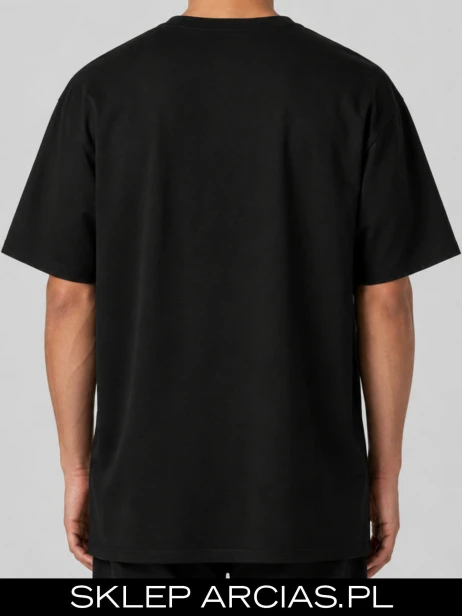 Czarny T-shirt ARCIAS 205 gsm z minimalistycznym nadrukiem „67”