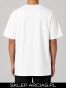 Biały T-shirt ARCIAS 205 gsm z autorskim nadrukiem „67” w streetwearowym stylu.