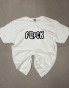 Koszulka z krótkim rękawem i wyrazistym napisem w streetwearowym stylu.