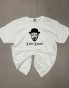 Biały T-shirt ARCIAS z minimalistycznym nadrukiem DTF.