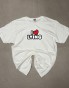 biały T-shirt ARCIAS z autorskim nadrukiem DTF.