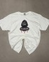 Biały T-shirt ARCIAS 150 gsm z mocnym nadrukiem DTF.