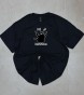 Czarna koszulka pew pew madafakas z humorystycznym nadrukiem tekstowym.
