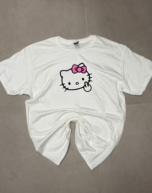 Biały T-shirt ARCIAS 150 gsm z nadrukiem DTF.