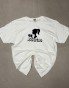 Biały T-shirt ARCIAS 150 gsm z autorskim nadrukiem DTF.
