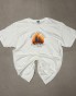 Biały T-shirt ARCIAS 150 gsm z nadrukiem DTF w streetwearowym stylu.