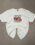 Biały T-shirt ARCIAS 150 gsm z wyrazistym nadrukiem DTF.