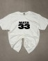 Biały T-shirt ARCIAS 150 gsm z prostym nadrukiem DTF.