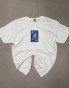 Biały T-shirt ARCIAS 150 gsm z prostym nadrukiem DTF.